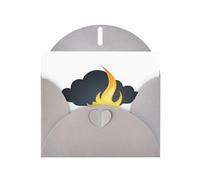 Gray WHJSHOP Flame under the dark clouds Prints, biglietto di auguri - Carta perlescente di alta qualità su entrambi i lati, effetto perlato, busta di carta perlata con fibbia d'amore
