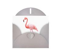 Gray WHJSHOP Flamingo Gentle Touch the Water Prints, biglietto di auguri, carta perlescente di alta qualità, double face, effetto perlato, busta in carta perlata