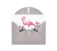 Gray WHJSHOP Flamingo tra i cespugli di rose stampa biglietto di auguri - High-End carta perlescente effetto perla double face busta di carta perlata Love Buckle