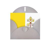 Gray YYHWHJDE - Biglietto d'auguri con immagine bandiera del Vaticano, 15,2 x 10,2 cm, con effetto perlato su entrambi i lati e inchiostro ecologico