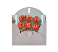 Gray YYHWHJDE - Biglietto d'auguri con stampa di piccoli pomodori nella tasca a rete, 15 x 10 cm, design unico e alla moda per varie occasioni