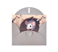 Gray YYHWHJDE - Biglietto d'auguri con stampa di topolino che fa fori, 15 x 10 cm, design unico e alla moda per varie occasioni