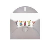 Gray YYHWHJDE - Biglietto di auguri con immagine di animali che cantano e ballano, 15,2 x 10,2 cm, con effetto perlato su entrambi i lati e inchiostro ecologico