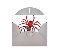 Gray YYHWHJDE - Biglietto di auguri con stampa di diavolo ragno rosso, per Natale, compleanno, San Valentino, anniversario di matrimonio e feste