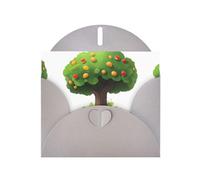 Gray YYHWHJDE - Biglietto di auguri con stampa di funghi sotto l'albero da frutto, 15 x 10 cm, design unico e alla moda per varie occasioni