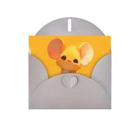 Gray YYHWHJDE - Biglietto di auguri con stampa di topolino giallo, 15 x 10 cm, design unico e alla moda per varie occasioni