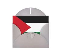 Gray YYHWHJDE Flag of the State of Palestine Picture biglietto di auguri 15,2 x 10,2 cm con effetto perlato su entrambi i lati e inchiostro ecologico