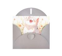 Gray YYHWHJDE Happy Fat White Cat Prints, biglietto di auguri, 15 x 10 cm, design unico e alla moda per varie occasioni
