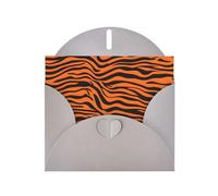 Gray YYHWHJDE Tiger Stripes Orange Pattern Picture Biglietto di auguri 15,2 x 10,2 cm con effetto perlato fronte/retro e inchiostro ecologico