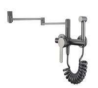GrayPotFillerRubinettoconSpruzzatore Laterale-3FunzioniMontaggio a pareteMiscelatore CucinaRegolabileBraccio oscillanteSingoloManigliaIdealeperCucina e Cibo Preparazione