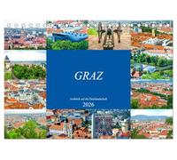 Graz - Ausblick auf die Dachlandschaft (Tischkalender 2026 DIN A5 quer), CALVENDO Monatskalender: Lassen Sie sich verzaubern von der beeindruckenden und facettenreichen Stadt Graz.