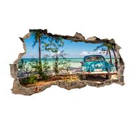 Graz Design - Adesivo da parete 3D, con foro di muro, autoadesivo, altezza 60 x larghezza 100 cm, per camera da letto, soggiorno (WL41 spiaggia)