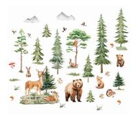 Graz Design - Adesivo da parete per cameretta dei bambini, cameretta dei bambini, camera da letto, cameretta dei giochi, motivo: animali della foresta