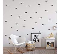 Graz Design - Adesivo da parete per cameretta dei bambini, motivo a cuori, per cameretta dei bambini, 4 cm, 60 pezzi (grigio)