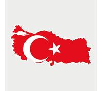 Graz Design - Adesivo per auto, motivo: bandiera della Turchia, 80 x 150 mm, resistente ai raggi UV e all'autolavaggio (Turchia)