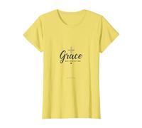 Grazia Non Perfezione Uomini Cristiani Fede Inspirational Maglietta, Donna, Limone, XS