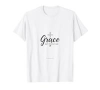Grazia Non Perfezione Uomini Cristiani Fede Inspirational Maglietta, Uomo, Bianco, L