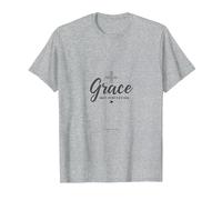 Grazia Non Perfezione Uomini Cristiani Fede Inspirational Maglietta, Uomo, Grigio Melange, L