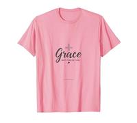 Grazia Non Perfezione Uomini Cristiani Fede Inspirational Maglietta, Uomo, Rosa, L