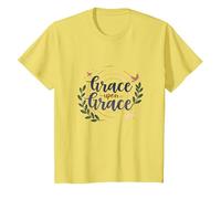 Grazia sulla Grazia Donne cristiane Fede ispiratrice Maglietta, Bambini, Limone, 2 Anni