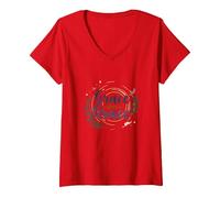Grazia sulla Grazia Donne cristiane Fede ispiratrice Maglietta con Collo a V, Donna, Rosso, XL