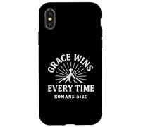 Grazia vince ogni volta Romani 5:20 Versi cristiani Custodia per iPhone X/XS