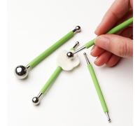 Graziano, Ball Tool per Modellare Pasta di Zucchero - Sfere Metallo Ø 0.6-1.5cm, Resistente