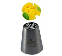 Graziano, Beccuccio Russo Tulipano 6 Petali Acciaio Inox - Ø 3.7cm H 4.2cm, Per Panna e Crema