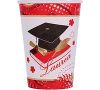 Graziano, Bicchieri di Carta LAUREA Confezione da 8 bicchieri, 200 cc, Buffet dolci party