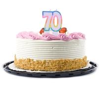 Graziano, Candelina Compleanno 70 Anni Glitter - Con Piedini in Plastica, 6x8cm, Per Torta Settantesimo