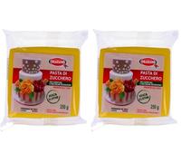 Graziano, Pasta di Zucchero Gialla, Pasta Morbida ed Elastica Perfetta per la Copertura della Torta, facile da Stendere e da Colorare, Senza Glutine e Senza Grassi Idrogenati, 250 g (Confezione da 2)