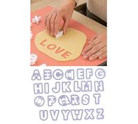 Graziano, Set 26 Stampini Lettere Plastica 2.5x2.5cm - Per Pasta Zucchero e Biscotti