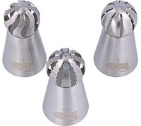 Graziano, Set 3 Beccucci Russi a Sfera Grandi - Acciaio Inox, Per Onde Lisce, Mosse, Zigrinate