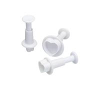 Graziano, Set 3 Tagliapasta Espulsione Cuore - 1.2cm, 1.5cm, 2.2cm, Per Decorazioni Fondente e Pasta Zucchero