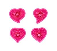 Graziano, Set 4 Formine Cuore 4.5x5cm - Per Decorare Top Cupcake, Facile da Usare, Qualità Garantita