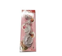 Graziano, Set 4 Tagliapasta ad Espulsione Rose Eleganti - 3.5cm, 5cm, 6.5cm, 8cm, H 4.4cm, Per Pasta Zucchero