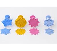 Graziano, Set 4 Tagliapasta Fiori Realistici Colorati 6cm - Per Pasta Zucchero, Decorazioni Floreali