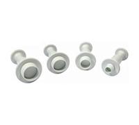 Graziano, Set 4 Tagliapasta Rotondi Plastica - 1.8-3.5cm, Per Pasta Zucchero, Varie Misure