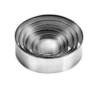 Graziano, Set 6 Tagliapasta Rotondi Acciaio Inox 3cm a 8cm - H 2cm, Bordo Acuto, Con Custodia