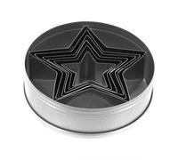 Graziano, Set 6 Tagliapasta Stella Acciaio Inox - Diverse Dimensioni (3-9cm), Bordo Acuto, Con Astuccio
