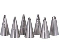 Graziano, Set 7 Beccucci Russi Puntati Piccoli - Acciaio Inox, Per Decorazioni ad Onde (0.2-1.7cm)