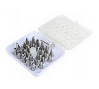 Graziano, Set Beccucci, Realizzati in Acciaio Inox, Diversi Motivi Ideali da Utilizzare per Decorare i Dolci con Panna e Crema con l'Aiuto della Sac à Poche, 28 Pezzi