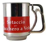 Graziano, Setaccio Zucchero Velo e Farina Acciaio Inox 400g - Con Maniglia, Spolverare Torte