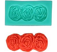 Graziano, Stampo Silicone 3 Rose Eleganti 7.5x5cm - Rose 6.5x3cm, Per Pasta Zucchero, Composizioni Floreali