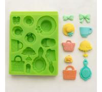 Graziano, Stampo Silicone Bellezza Femminile 12 Disegni 9.5x7.5cm - Scarpette, Cappellini, Borsette, Per Pasta Zucchero