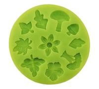 Graziano, Stampo Silicone Bosco Rotondo 10 Disegni 7cm - Fiori, Foglie, Alberi, Funghi, Per Pasta Zucchero