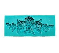 Graziano, Stampo Silicone Composizione Floreale 4 Rose 11.5x4.5cm - Alimentare, Per Wedding Cake, Bordi Eleganti