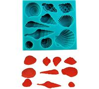 Graziano, Stampo Silicone Conchiglie 10 Forme 8.5x8cm - Alimentare, Per Pasta Zucchero, Dettagli Realistici