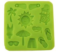 Graziano, Stampo Silicone Estate Spiaggia Mare 12 Forme 8.5cm - 3D, Costume, Mascherina, Palma, Pinne, Occhiali
