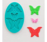 Graziano, Stampo Silicone Farfalle 3 Forme 11x7cm - Alimentare, Per Fondente, Misure Varie
